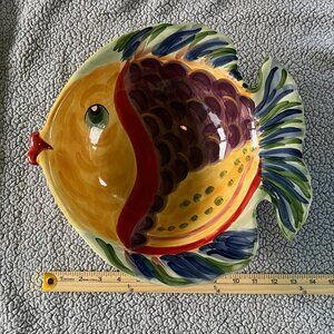 Under the sea hand painted large salad bowl